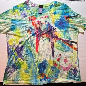 Laura Scott Multicolor Tropical Print Top